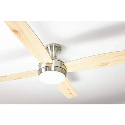 Image of aireRyder Ceiling Fan Saturn Satin Nickel with Lighting and Remote Control 52 132cm Blades in Silver Pine