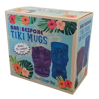 Image of Bar Bespoke Tiki Mugs 2 Pack Blue and Purple