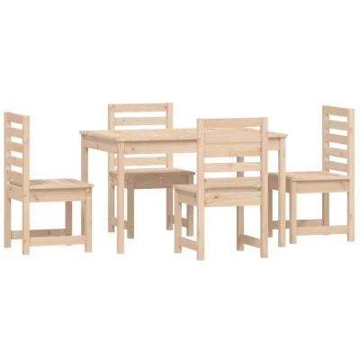 Image of vidaXL 5 Piece Garden Dining Set Solid Wood Pine