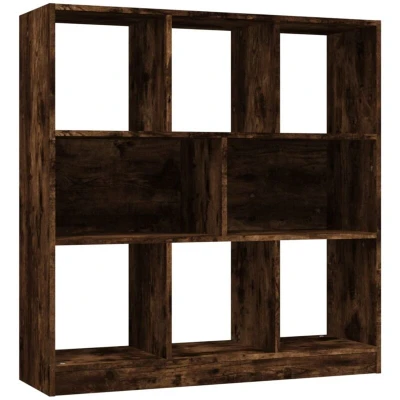 Image of vidaXL Book Cabinet Smoked Oak 97.5x29.5x100 cm Engineered Wood