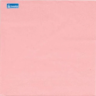 Image of Swantex Sugar Pink Napkins 40cm 3ply Pack of 100 Disposable Napkins, Party Paper Dinner