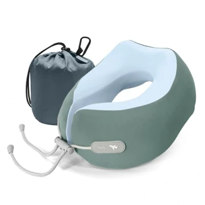 Image of WSRY Home Travel Pillow for Airplanes Memory Foam Neck Pillows Sleeping,Comfortable Head and Support,Flight with Washable Cover,Car Train Bus Office Use