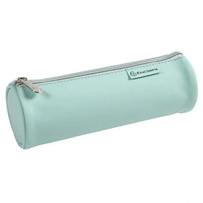 Image of Exacompta Ref. 52570E 1 round pencil case Aquarel made of soft touch rubber polyurethane polyester lining dimensions 22.5 x 7.5 cm random colours