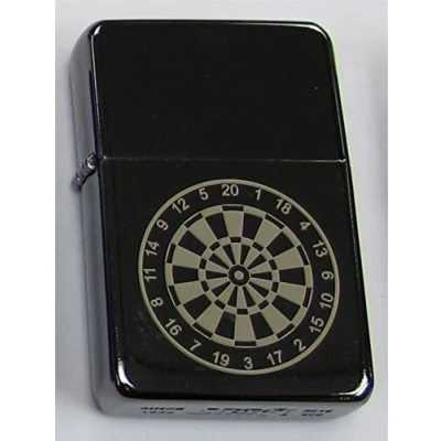 Image of Lucy G BLACK DARTS DARTBOARD 17 PERSONALISED STAR PETROL LIGHTER IN GIFT TIN ENGRAVED FREE OF CHARGE