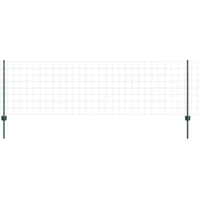 Image of vidaXL Metal Garden Fence Set of 2 Green 25 m Durable