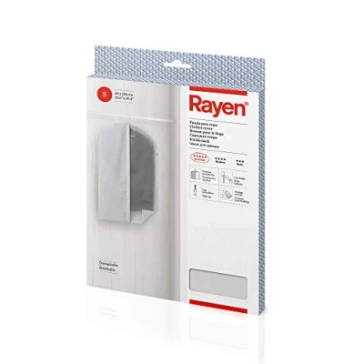 Image of Rayen Wardrobe Clothes Zip up Hanging Suit Dress Cover Resistant to dust, Moisture and Moths, Polyester, Light Grey/Translucent, 60 x 100 cm