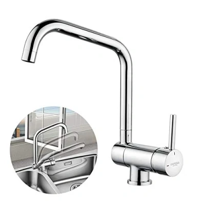 Image of GRIFEMA GRIFERÍA DE COCINA G4004 Folding Kitchen Sink Mixer Tap Ideal for Window Installation, 3/8 Inch Hose, Chrome