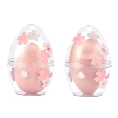Image of 2 Pcs Makeup Sponge Cosmetic Egg Blender Beauty Applicator With Case for Liquid Cream Foundation Loose Setting Powder
