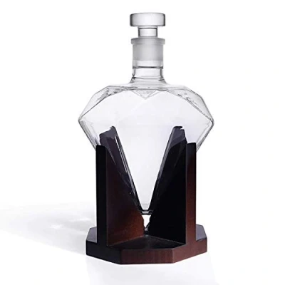 Image of BIASTNR Diamond Decanter, Decanter for Whiskey, Liquor, Scotch, Rum, Bourbon, Vodka, Tequila The Wine, 1000ml