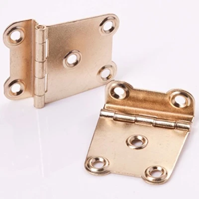 Image of Pair of Brass Crank Surface Hinges 38mm/1.5&quot; Chest/Cabinet/Wardrobe/Furniture