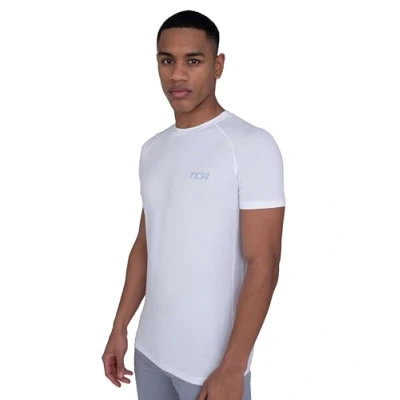 Image of TCA Men&#039;s Stamina Short Sleeve Lightweight Running T Shirt with Zip Pocket White, L