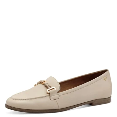 Image of Tamaris Women&#039;s 1 24240 44 Loafer, Ivory Leather, 4 UK