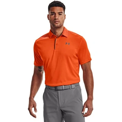 Image of Under Armour Mens Golf Tech Polo Team Orange XS