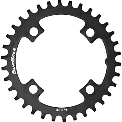 Image of SunRace Unisex&#039;s CRMS Chainring, Black, 36 tooth