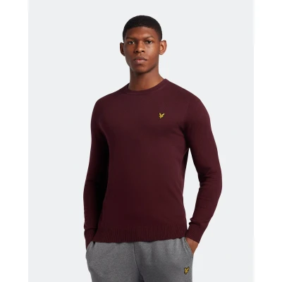 Image of Lyle &amp; Scott CREW NECK Jumper, Men&#039;s, Size: XXL, Burgundy