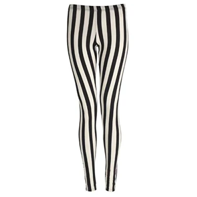 Image of ZEE FASHION Womens Ladies Vertical Striped Leggings Pants (Stripe, S/M (8 10 UK))