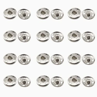 Image of 12 Pcs Sew on Snap Buttons, Metal Button, 21 mm Clothing Clasps, Sewing Buttons for Clothes, DIY, Handbag