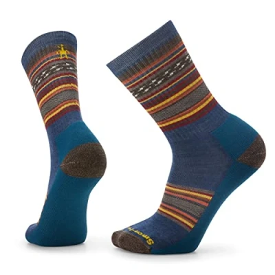 Image of Smartwool Men&#039;s Everyday Regarita Crew Casual Socks, Bleu, XL