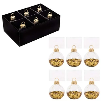 Image of RSW INTERNATIONAL Christmas Set 6 Glass Bauble, Gold, 40mm