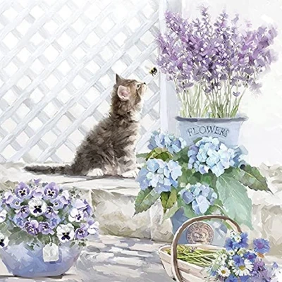 Image of Crafty Things 4 x Paper Napkins Kitten Ideal for Decoupage/Napkin Art