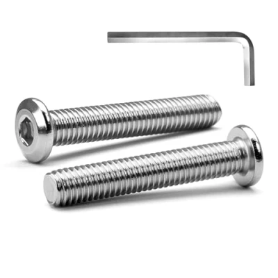 Image of MINHER M6 x 45mm 10Pcs Flat Head Hex Socket Cap Screws Bolts, Furniture 304 Stainless Steel 18 8, Full Thread (with Spanner)