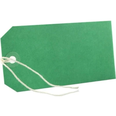 Image of 250 Pack 120 x 60mm Green Coloured Strung Tags