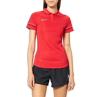 Image of Nike Women&#039;s Dri FIT Academy Polo Shirt, University Red/White/Gym Red/White, M