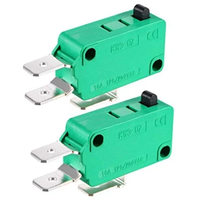Image of 2 x KW3 OZ 16A 125/250VAC SPDT NO NC Push Button Action Type Micro Limit Switch