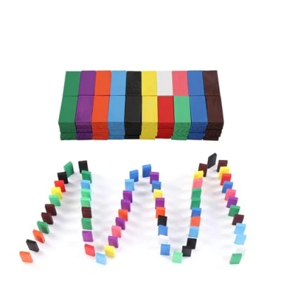 Image of Zerodis Kids Wooden Toy Set, 100Pcs/set Dominoes Set Racing Game Classic Numbers Table Baby Educational for Children Toddlers