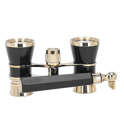 Image of Theater Goggles Mini Binoculars, Opera Glasses Binoculars 3X25 Aluminum Alloy Chain Wearable for Art Performances (Black)