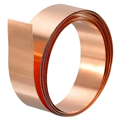 Image of uxcell Copper Sheet Roll, Metal Foil Plate 1000mm x 15mm 0.6mm