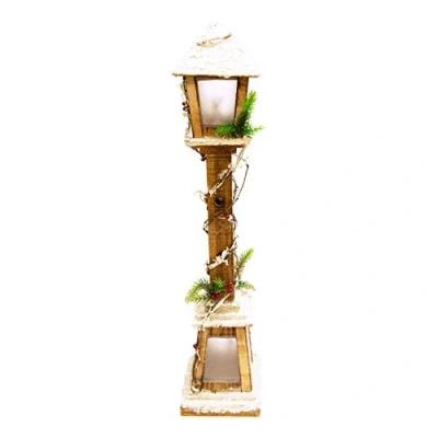 Image of Christmas Workshop 85cm LED Snow Tipped Wood Lamp Post
