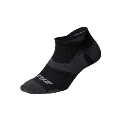 Image of 2XU Unisex&#039;s Vectr Light Cushion No Show Socks, Black/Titanium, M