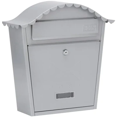 Image of Sterling Classic Galvanised Steel Wall Mounted Postbox, Silver