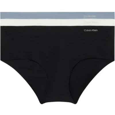 Image of Calvin Klein Women Pack of 3 Hipster Seamless, Multicolor (Black/Ivory/Flint Stone), XS