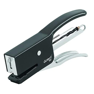 Image of D.RECT 0317 Stapler Plier Paper Perfect for Office or Home Ideal Organizing Documents 20 Sheets Metal Construction 24/6 and 26/6 Type Staples,Black