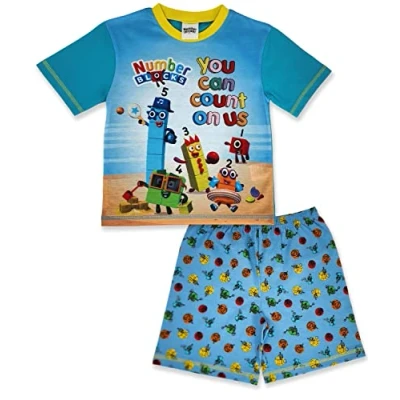 Image of Numberblocks Short Pyjamas &#039;&#039;Count on us&#039;&#039; 2 3yrs, Blue, 3 Years