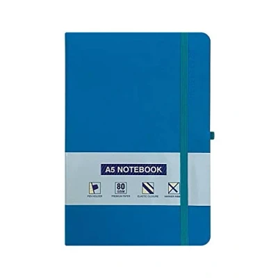 Image of A5 Notebook Hardback Ruled Notepad Notes Lined Journal Diary with Pen Holder Premium Quality Turquoise