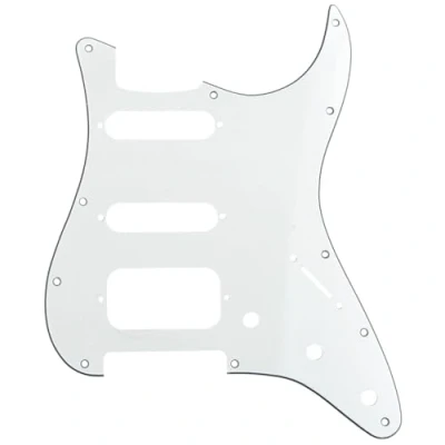 Image of Musiclily Pro 11 Hole Round Corner HSS Guitar Strat Pickguard for USA/Mexican Stratocaster Open Pickup,3Ply Parchment