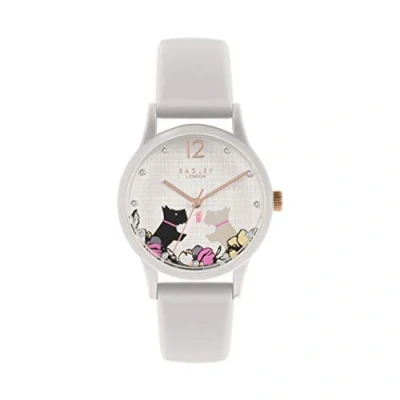 Image of RADLEY Say It with Flowers Ladies Grey Silicone Strap Floral Kissing Dogs Watch RY2986