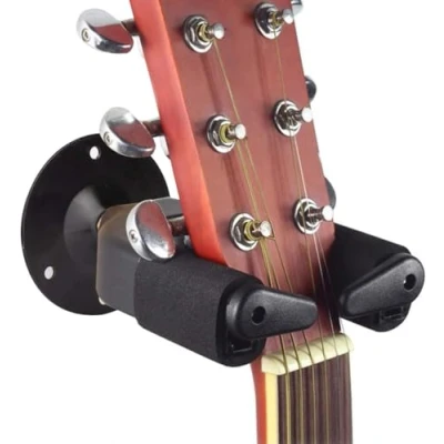 Image of Surplex Guitar Wall Mount, Auto Lock Mountable Universal Hanger with Base, Hook Holder Stand, Acoustic, Electric, Classical, Bass Mandolins, Ukulele, Accessory