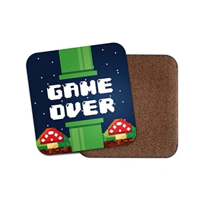 Image of 1 x Retro Game Over Coaster Platform Video Gamer Gaming Teen Fun #14686