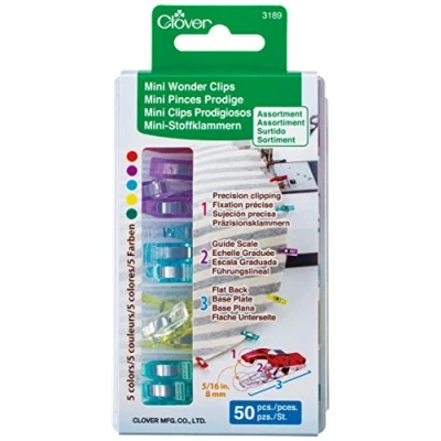 Image of Clover Mini Wonder Clips(Assortment 50pcs), Multicolour, 15.5 x 3.5 7.5 cm