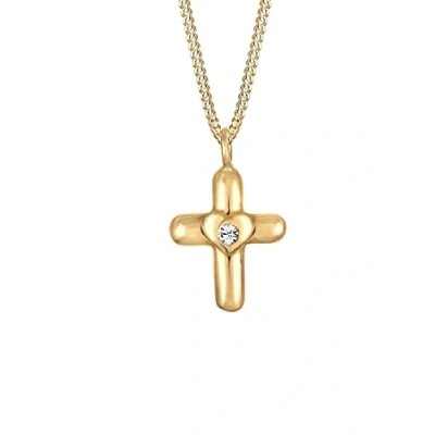 Image of Elli Necklace Woman Cross Heart Crystals 925 Sterling Silver