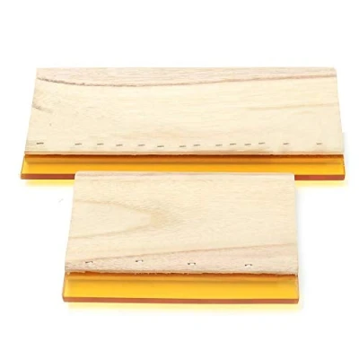 Image of Screen Printing Squeegee,2 Size 9.4/6.3 Inch Wooden Handle Ink Scraper Silk Squeegee for DIY Art Craft