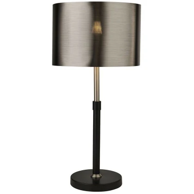 Image of Table Lamp Black, Chrome with Brushed Black Shade