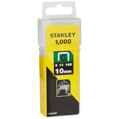 Image of Stanley 1 TRA706T Type G Staples, Silver, 10 mm, Set of 1000 Piece