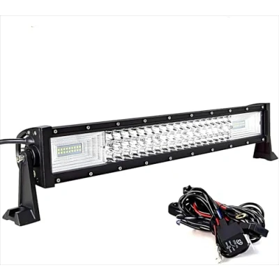 Image of WELLIT 22 inch LED Work Light Bar 12v 24v Car Truck Flood Spot Triple Row 7D 270W with Wiring Harness for Tractor ATV SUV Van Boat (22 + Wiring)
