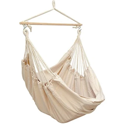 Image of AMANKA Innovative XXL Swing Chair 185x130cm Hanging Seat made of cloth Beige