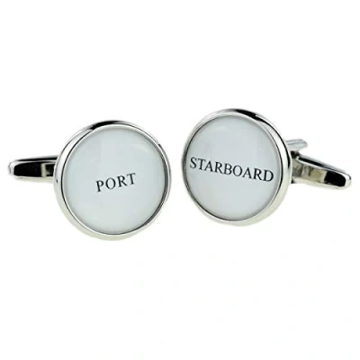 Image of GTR Port &amp; Starboard Round Cufflinks Presented in a Cufflink Box